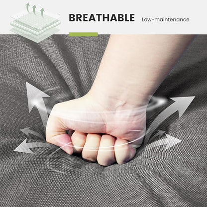 Outdoor Chair Cushions for Patio Furniture - 1 Pack Outside High Back Thick Water-Resistant Cushion 22x24 with Zipper Cover for Wicker Glider Rocking Chairs Loveseat Couch – Grey/Buckle