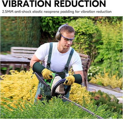 Vgo... Safety Work Gloves Men,Extra-long Cuff, Cow Grain Leather,Puncture-proof, Thornproof, Durability, Touchscreen,Gardening (1 Pair,Size M, Golden Green, CA7472)