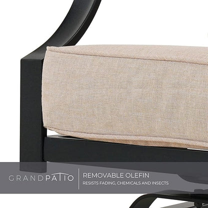 Grand Patio Outdoor Rocking Chairs - Motion Chairs Set of 2, Patio Seating with Olefin Cushions, Beige