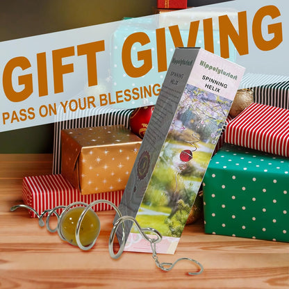 Gazing Ball Spiral Tail,Wind Spinner Tail with Gold Glass Orb,Wind Spinners Stabilizer,Visual Illusion in Spinning Hanging Rotating Art Decor,Indoor Outdoor Garden Decoration-13in