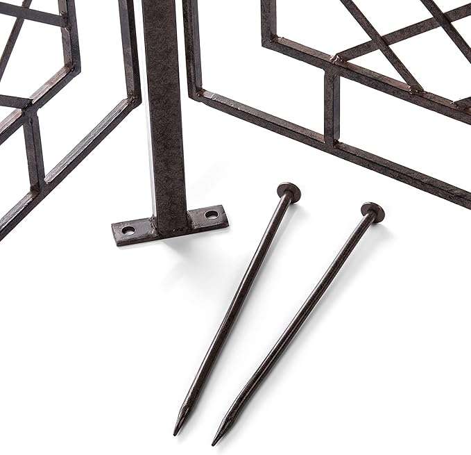 H Potter Large Trellis for Climbing Plants Wrought Iron Metal 2 Panel Ivy Garden Privacy Screen Patio Deck