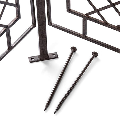 H Potter Large Trellis for Climbing Plants Wrought Iron Metal 2 Panel Ivy Garden Privacy Screen Patio Deck