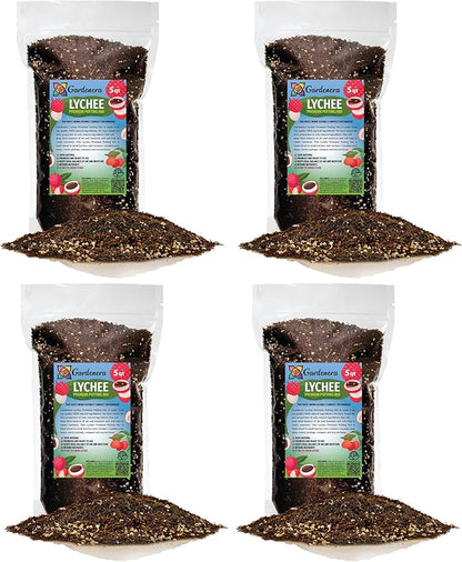 GARDENERA Premium Lychee Potting Soil Mix - Perfect Balance of Nutrients, Drainage, and Aeration for Thriving Lychee Trees - 20 Quart