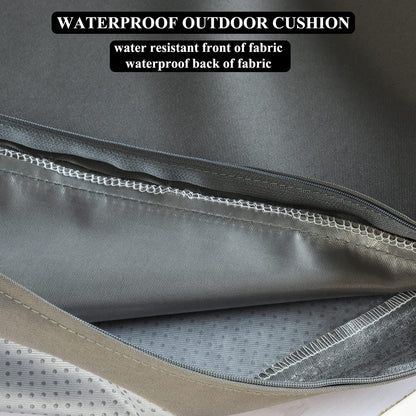 Patio Chair Cushions Non Slip Bottom Chair Pad with Ties Set of 2 Waterproof Square Outdoor Seat Cushion Replacement for Garden Swing Furniture 18x18 Inch, Gray