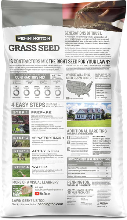 Pennington Contractors Grass Seed Mix Central 20 lb