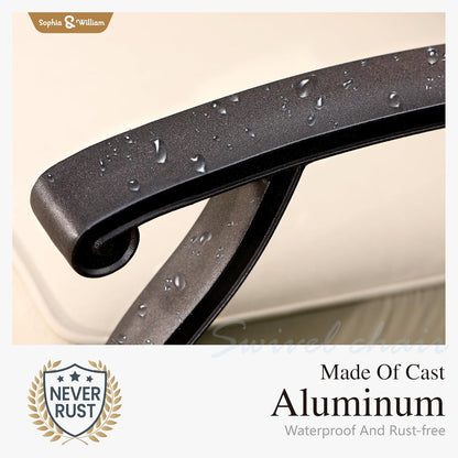 Sophia & William Patio Outdoor Swivel Rocker Dining Chairs Set of 2, Brown Cast Aluminum Furniture Dining Chairs for Dining Table, Load Capacity: 350 lbs