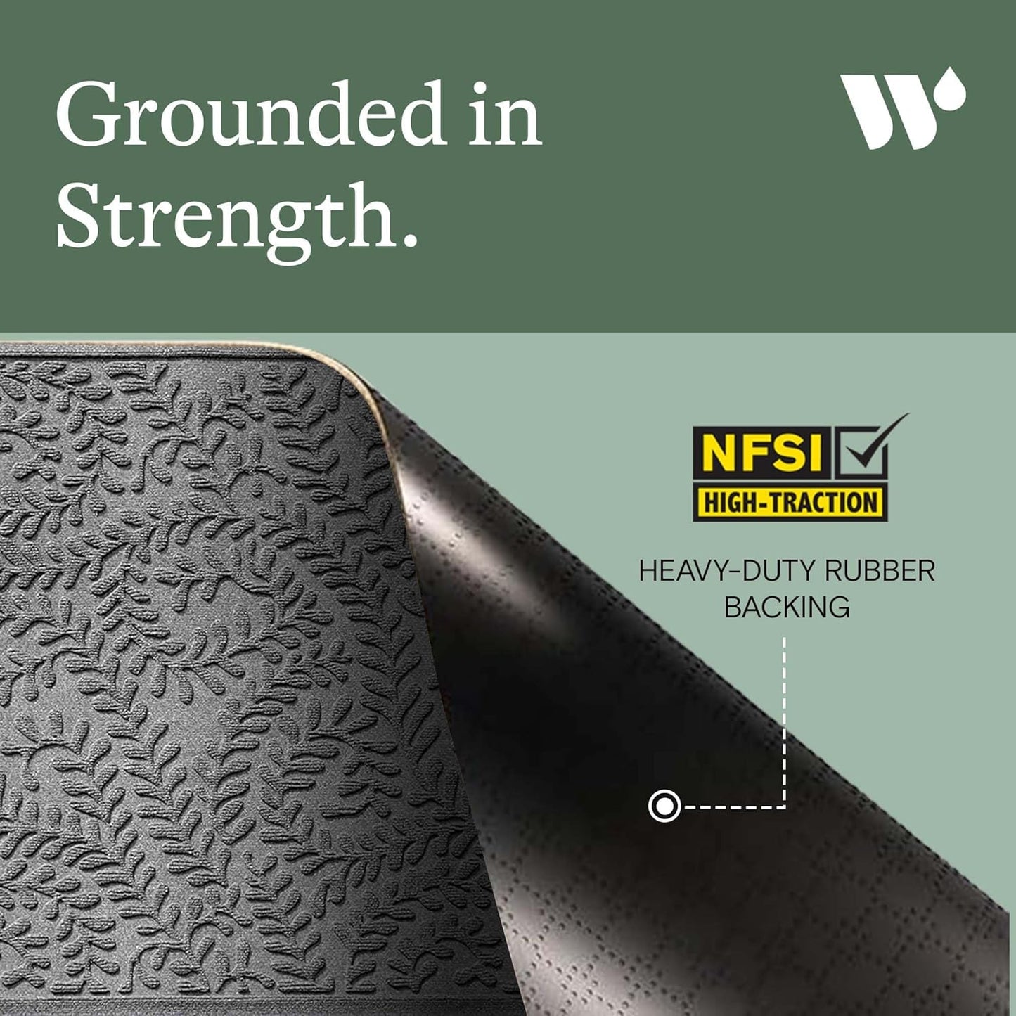 WaterHog Indoor/Outdoor Door Mat, 3' x 5' Made in USA, Durable & Skid-Resistant Front Door Rug, Decorative, Water-Trapping & Heavy-Duty Entryway Floor Mat For Your Home, Boxwood Collection Medium Grey