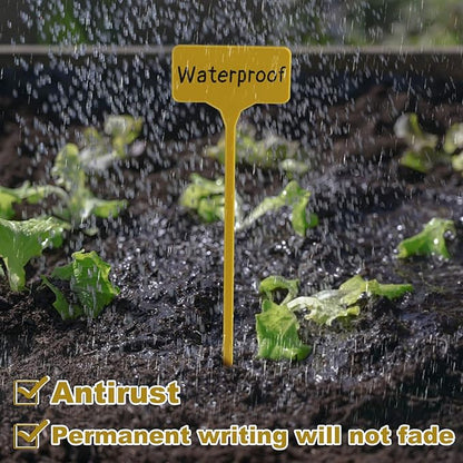 50 Pack Outdoor Tall Plant Labels, Large Waterproof Plastic Plant T-Type Tags, Durable Nursery Garden Markers, Perfect for Herbs, Flowers, Vegetable and Potted Plants