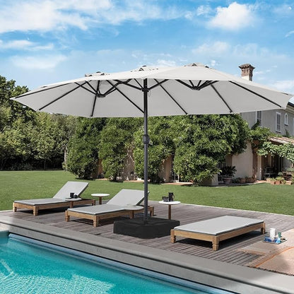 MASTERCANOPY Patio Outdoor Umbrella,15FT Double Sided Large Umbrella with Base