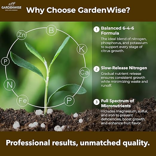 Professional Citrus Fertilizer + Vital Micronutrients; Perfect Balanced NPK for All Citrus; for Indoor and Outdoor Plants; Orange, Lime, Avocado and Lemon Tree Fertilizer (4 QUARTS)