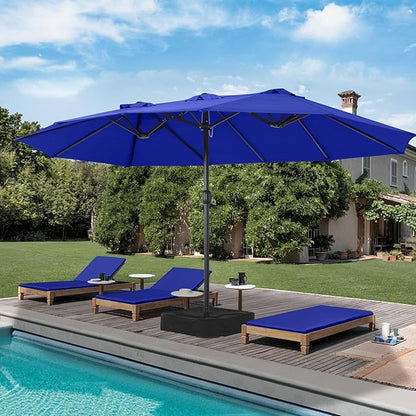 MASTERCANOPY Patio Outdoor Umbrella,15FT Double Sided Large Umbrella with Base