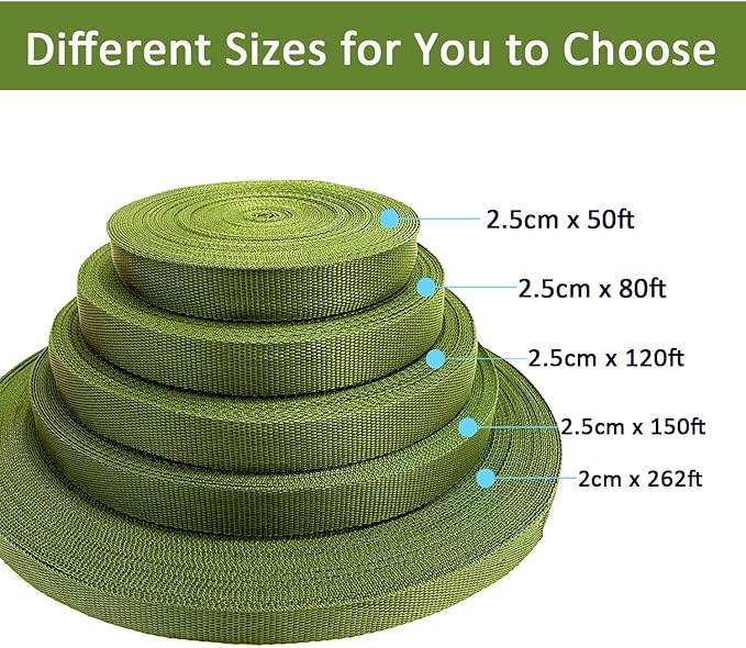 120 Feet Green Tree Tie Strap 1 Inch Wide Tree Support Straps 1,980Lbs Strength Tree Staking Straps Garden Tie for Outdoor Use, Plant Support Ties, Green Tree Tie Rope for Straightening Supplies