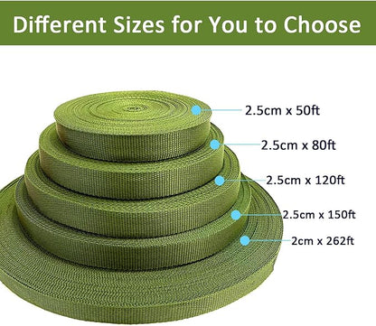 120 Feet Green Tree Tie Strap 1 Inch Wide Tree Support Straps 1,980Lbs Strength Tree Staking Straps Garden Tie for Outdoor Use, Plant Support Ties, Green Tree Tie Rope for Straightening Supplies