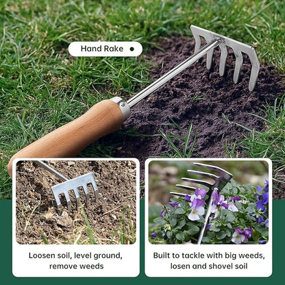 Hand Weeder Tool, 4 Pack Weed Puller Tool, Garden Stainless Steel Weeder Tool Hand Weeder Tool, Multi-Purpose Weed Remover Tool Weeding Tools for Garden Lawn Edger and Driveway