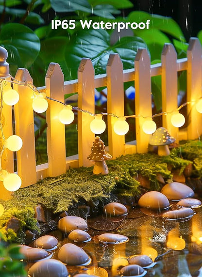 Brightown Solar Lights Outdoor Waterproof, 66Ft 200 LED Globe Solar String Lights for Outside, 8 Modes Outdoor Solar Lights for Yard Balcony Patio Tree Canopy Party (Warm White)