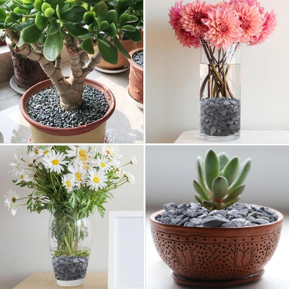 10lbs Grey Pebbles for Landscaping, 3/8inch Small Rocks for Succulent Cactus Plants, Natural Polished Pebbles, River Rocks for Plants, Vases, Garden