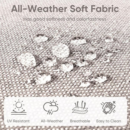 Patio Chair Cushions 6 Packs - Outside High Back Thick Water-Resistant Cushion 22x24 with Zipper Cover for Outdoor Glider Rocking Chairs Loveseat 3-Seater Couch Sofa – Beige/Buckle