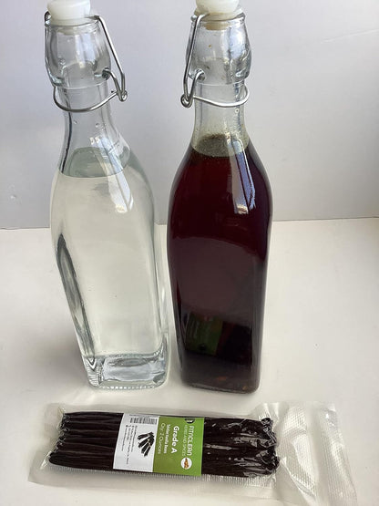 2oz Tahitian Vanilla Beans Grade A for Extract, Cooking and Baking by FITNCLEAN VANILLA| 2 Ounces (1/8Lb) Bulk 6"-7" Fresh Gourmet NON-GMO Pods