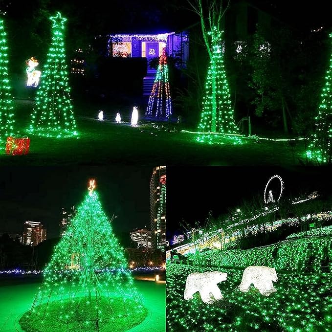 Connectable 240LED 88Ft 13Modes Christmas String Lights Indoor Outdoor | Extendable Green Wire Green Christmas Tree Lights with Timer | Twinkle Fairy Light Plug in for Xmas Tree Garden Decor(Green)
