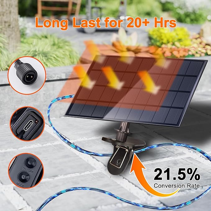 Stright Solar String Light for Outside 120FT with with USB Charging & Remote, Weatherproof Shatterproof LED G40 Bulb 50 Socket, Dimmable & Timable Solar Powered Patio Lights for Porch Backyard Garden