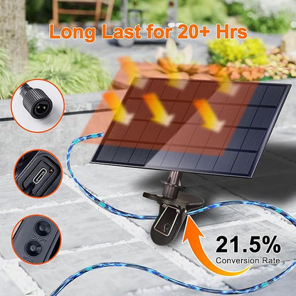 Stright Solar String Light for Outside 120FT with with USB Charging & Remote, Weatherproof Shatterproof LED G40 Bulb 50 Socket, Dimmable & Timable Solar Powered Patio Lights for Porch Backyard Garden