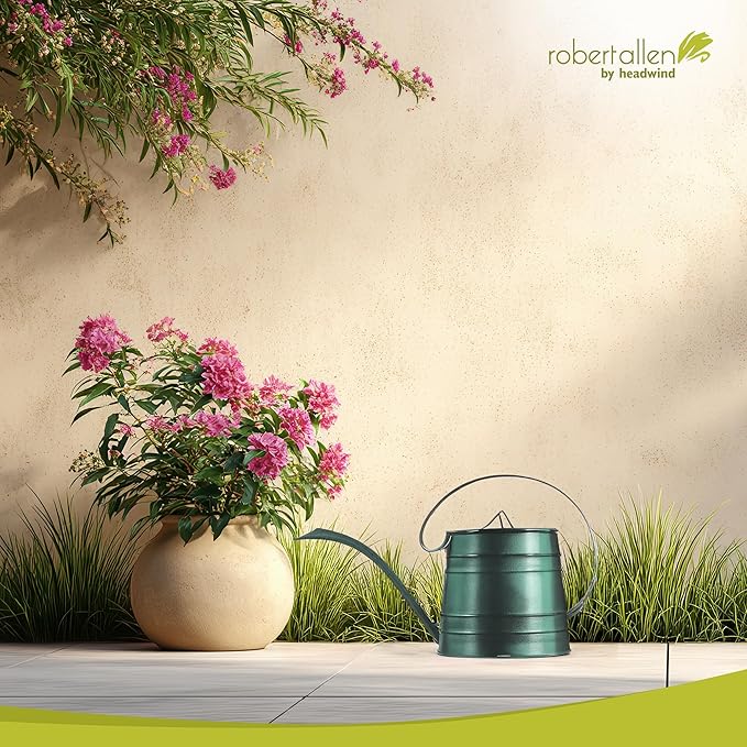 Headwind Danbury Vintage Watering Can – 1/2 Gallon Surf Light Blue Decorative Galvanized Large Metal Watering Can Planter for Outdoor & Indoor – Antique Style by Robert Allen