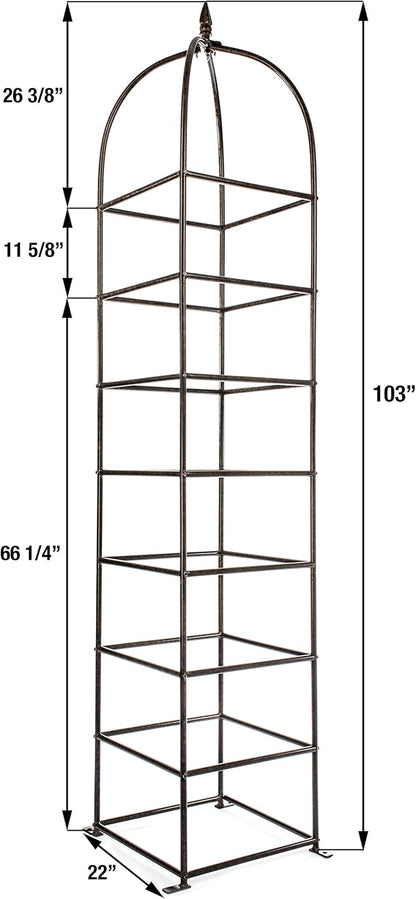 H Potter Trellis Large Obelisk for Climbing Garden Plants Weather Resistant Iron and Metal Vertical Yard Art