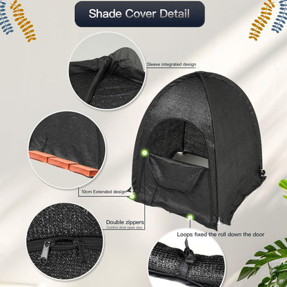 2pack Pop up Plant Sunshade Cloth,Plant Sun Shade Net for Flower UV Resistant Pest Guard Cover for Outdoor Gardens Sunblock Shade Cover with Carry Bag and 16 Stakes (Black)