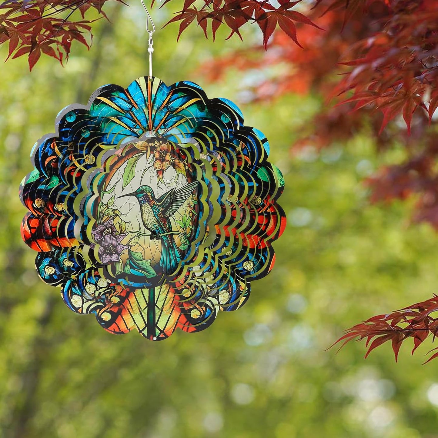 Hummingbird Outdoor Wind Spinners Decorations, Birthday Gifts for Women Mom Wife Grandma, 12 inch 3D Wind Sculptures for Indoor/Outdoor Decor, Yard Art, Garden Decorations