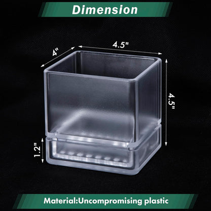 4 Inch Herb Planter Pot, Plastic Planter with Drainage Holes and Saucer, Modern Decorative Gardening Pot for Indoor Plants, Flowers, Herbs, Succulents, Clear, Set of 6, 76-Y-D-6