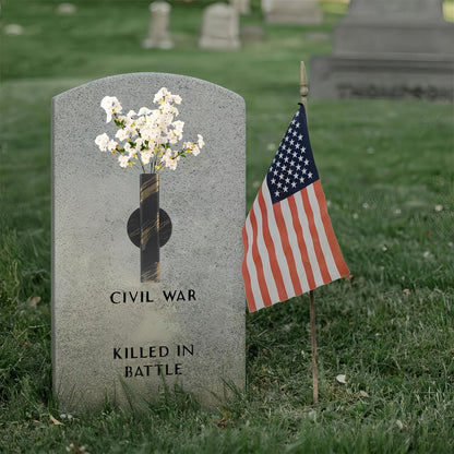 Self Adhesive Wall Vase Metal Tube Decoration Holder Used to Display Dried Flower, Faux Flowers, Fake Flowers, Also Suitable for Cemetery Memorial Decoration (1 Pcs Black and Gold Stripe)