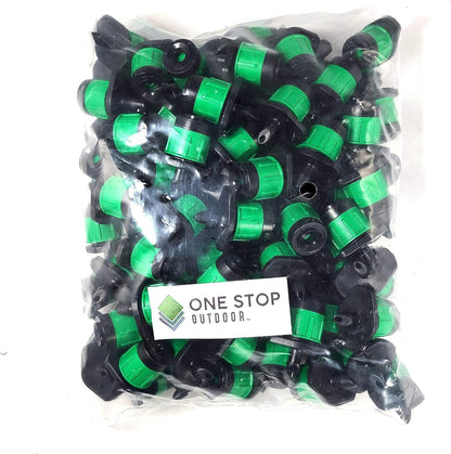 (50-Pack) - 1/4" Inch 360 Degree Drip Emitter On 6" Stake Sprayer Adjustable Flow 0-20 GPH, Fits 1/4 (4-6mm) Irrigation Tubing - Micro Bubbler Drippers for Drip Irrigation (50 Pack Dripper on Barb)