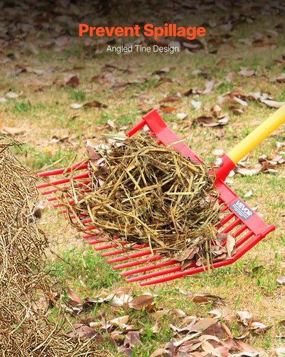 VEVOR 6PCS Manure Fork Replacement Head, 18 Angled Tines Horse Manure Fork Head, Durable Plastic Pitchfork Heads, Horse Mulch Rake for Picking up Stable Stall Muck Grass Hay Cleaning Farm Work