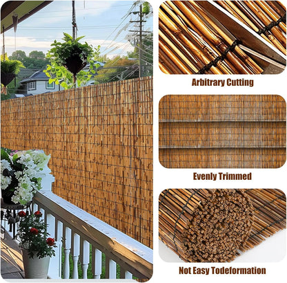 Natural Reed Fencing, Eco-Friendly Reed Fence, 3.3 feet High x 16.44 feet Long, Reed Screen for Backyard Patio Garden and More,Brown