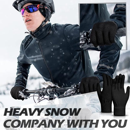 SATINIOR Magic Winter Gloves Unisex Gloves Knit Stretchy Mitten Full Fingers Warm Mitten for Men Women Sports