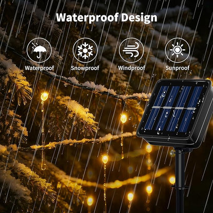 [4 Pack] Solar String Lights for Outside, 480 LED 157FT Solar Twinkle Light Outdoor with 8 Modes & Memory Function, Waterproof Chrismas Lights for Xmas Tree Party Decorations (Warm White)