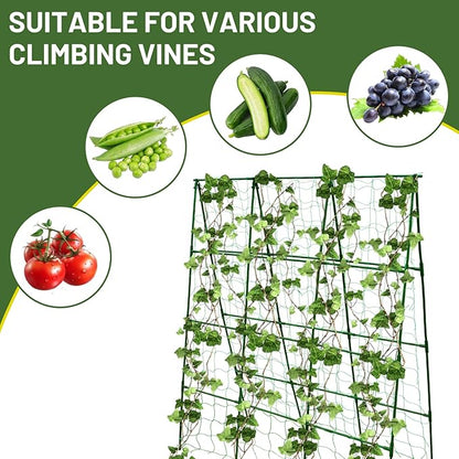 Large A-Frame Garden Trellis for Tomatoes, Cucumbers & Heavy Climbing Plants - Rust-Resistant, Heavy-Duty Steel, Perfect for Outdoor Gardens & Vertical Gardening(47" W x 63" H)