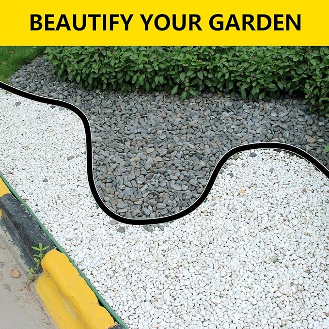 2 in Tall, 33FT Long Landscape Edging Garden Edging Border, Plastic Landscape Edging Kit with Spikes, for Garden, Flower Beds, and Lawn, Black