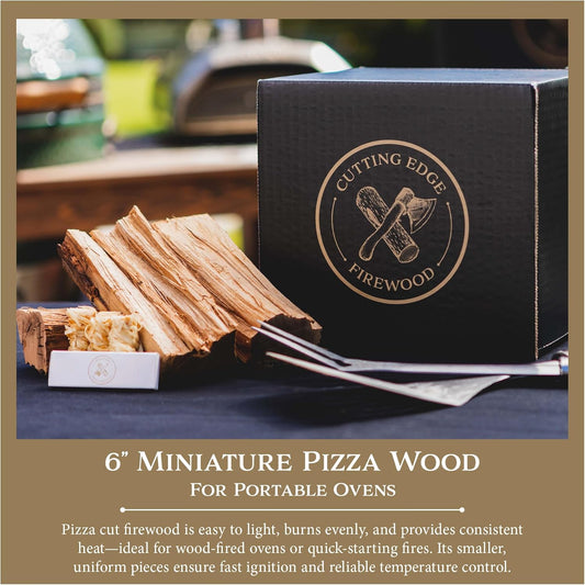 Cutting Edge Firewood 6 Inch Mini Pizza Oven Wood - Ultra Kiln Dried Premium Oak Cooking Wood for Portable Pizza Ovens - Miniature Logs - 12 Pound