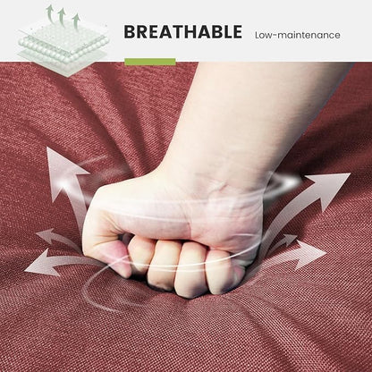 Outdoor Chair Cushions for Patio Furniture - 1 Pack Outside High Back Thick Water-Resistant Cushion 22x24 with Zipper Cover for Wicker Glider Rocking Chairs Loveseat Couch – Red/Buckle