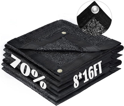 LOVE STORY 8x16FT 70% Black Shade Cloth Sun Shade Net with Grommets Sunblock Net Mesh Tarp for Garden,Plants Cover,Greenhouse and Patio