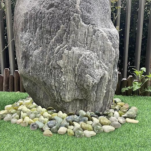 10lbs Jade River Rocks, 2-3 Inch Natural Pebbles for Indoor Plants, High Polished Decorative Stones Vase Filler Fish Tank Aquariums Landscaping Garden Outdoor and Indoor DIY