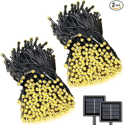 2 Pack Super-Long Solar String Lights Total 170Ft 480 LED 8 Modes Solar Powered Outdoor Waterproof Christmas Fairy Lights for Xmas Tree Garden Lawn Home Wedding Party Decor(Warm White)