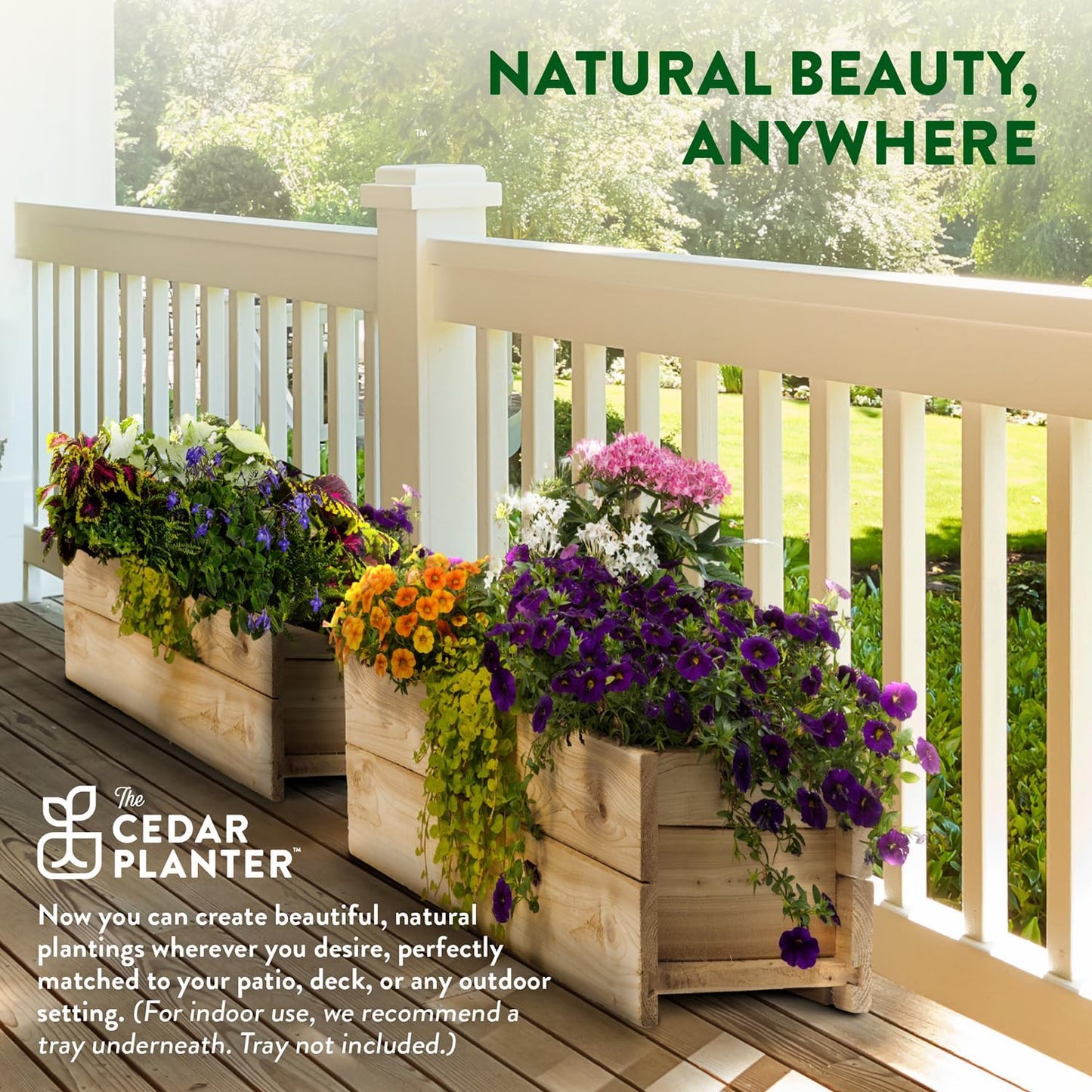 Greenes Fence Cedar Wood Planter Box, 21" x 11" x 7" (4-Pack) - Made in USA with North American Cedar