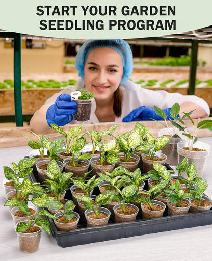 homenote Clear Nursery Pots for Plants,5 Inch Plant Pot for Planting Plastic Seedling with Drainage Holes Seed Starter Flower High Transparency with 20 Labels (30 Pack)