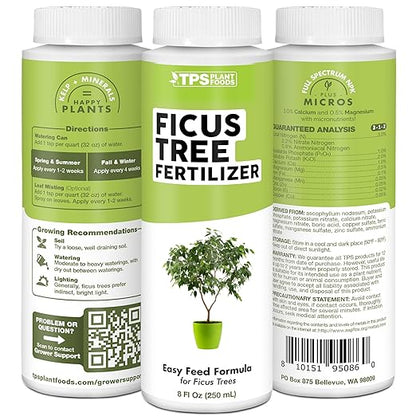 TPS NUTRIENTS Ficus Tree Fertilizer for All Ficus, Fig and Moraceae Plants, Liquid Plant Food 8 oz (250mL)