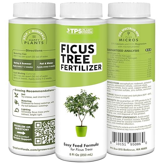 TPS NUTRIENTS Ficus Tree Fertilizer for All Ficus, Fig and Moraceae Plants, Liquid Plant Food, 32 oz (1 Quart)