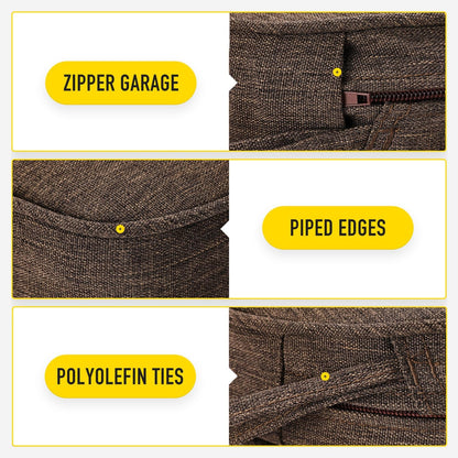 SUNROX Gel Memory Foam Chair Cushions, FadeShield Water-, Stain-Resistant Durable Reversible Seat Cushion Pads with Ties for Indoor/Outdoor Kitchen Dining Office 17"x16" Set of 4, Heather Chestnut