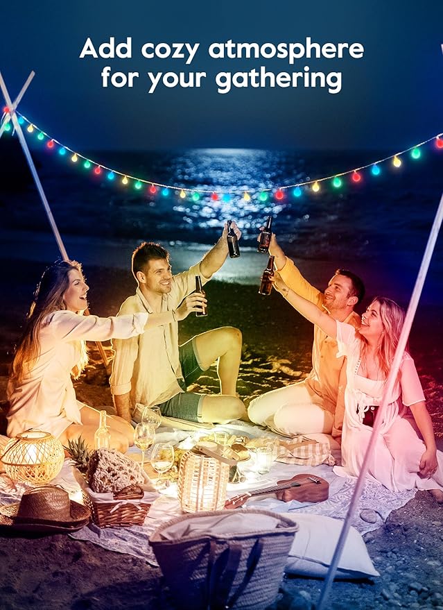 Brightown Solar Lights Outdoor Waterproof, 2 Packs Total 39Ft 120 LED Globe Solar String Lights for Outside, 8 Modes Outdoor Solar Lights for Yard Balcony Patio Tree Canopy Party (Multicolor)