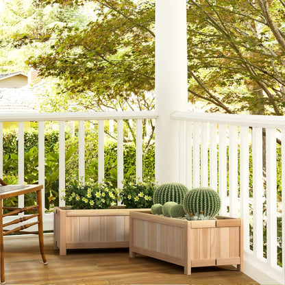 Giantex Raised Garden Bed Folding Flower Planter Vegetable Folding Planting Box for Patio Lawn Garden Backyard Elevated Outdoor Wood Planter Boxes, 27.5" Lx12 Wx10 H